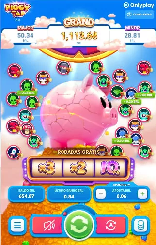 Rodadas gratis em Piggy Tap